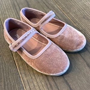 Zara pink velvet flats